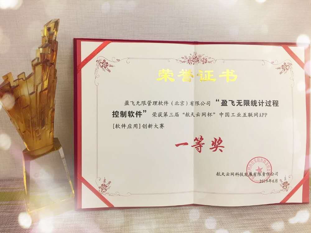盈飞无限在2019第三届中国工业互联网APP（软件应用）创新大赛中荣获一等奖
