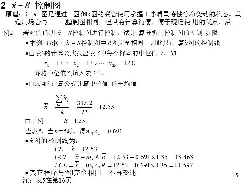 spc控制图控制限计算过程